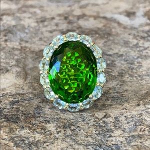 🎈Stauer Cascade Helenite & Blue Topaz Ring